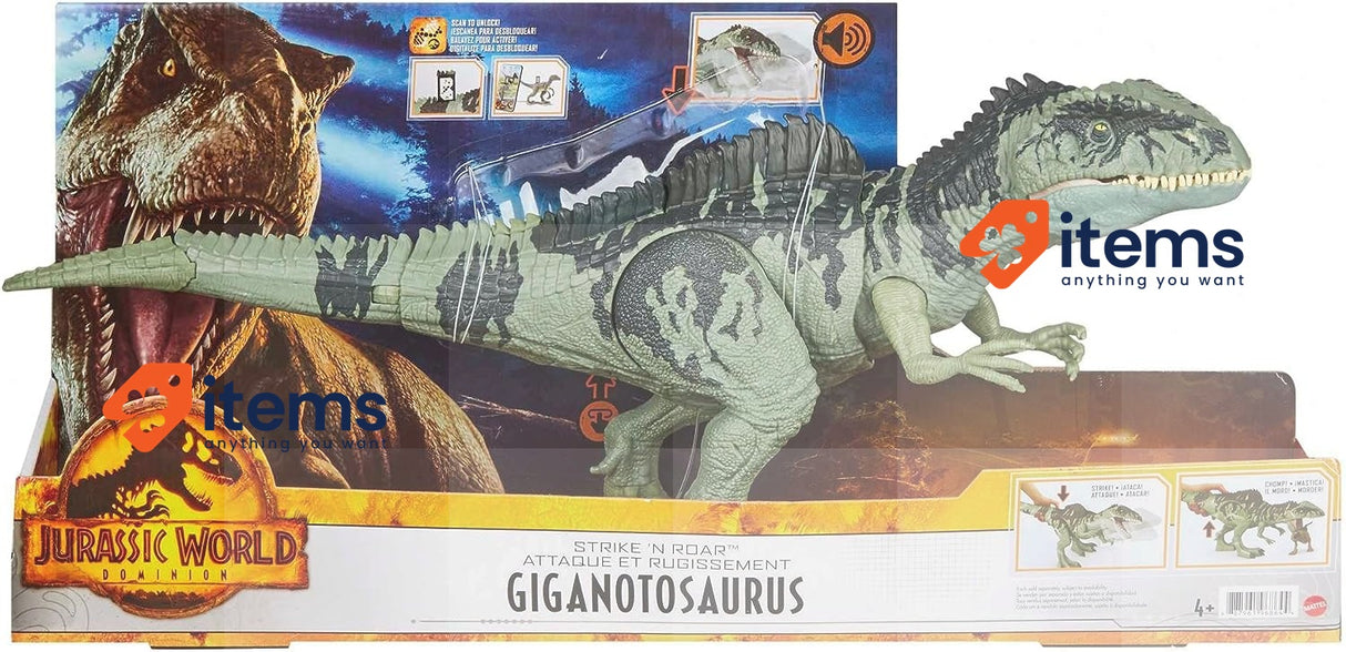 Jurassic World Dominion Dinosaur Toy GYC94 Strike Roar Giganotosaurus Action