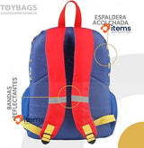 SUPER MARIO and Luigi School Bag Double Compartment and 2 Front Pockets Blue