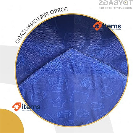 SUPER MARIO and Luigi School Bag Double Compartment and 2 Front Pockets Blue