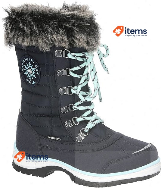 Lico Girl's Lillesand Snow Boot Rubber Navy Turquoise 36 EU