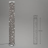 Briloner Leuchten - LED Floor Lamp, Fabric Floor Lamp, Star Effect Grey