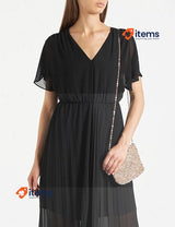 NAF Women s Lalao Casual Chic Casual V- Neck Dress, Black, Size 10UK, 38EU, 40FR