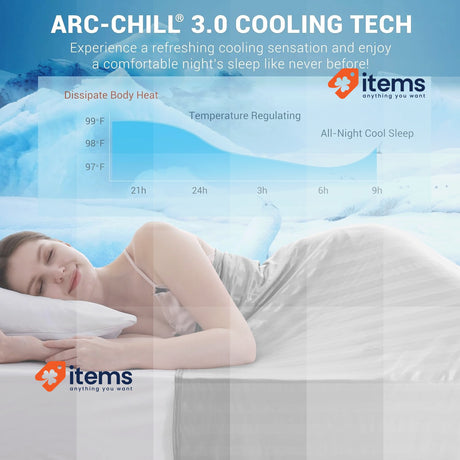 Elegear 150x200cm Cooling Blanket for Night Sweats Q-Max>0.5 Arc-Chill 3.0 Cool
