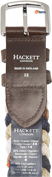 HACKETT LONDON Belt for Men - Plait Fino, Multi-Tan, Size 32 - HM413258/8LT