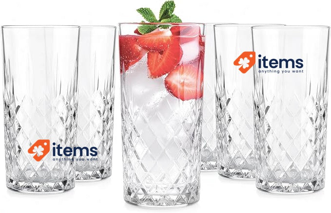 Glasmark Krosno Water Glasses Drinking Glasses Set Long Drink Cocktail 6x300ml