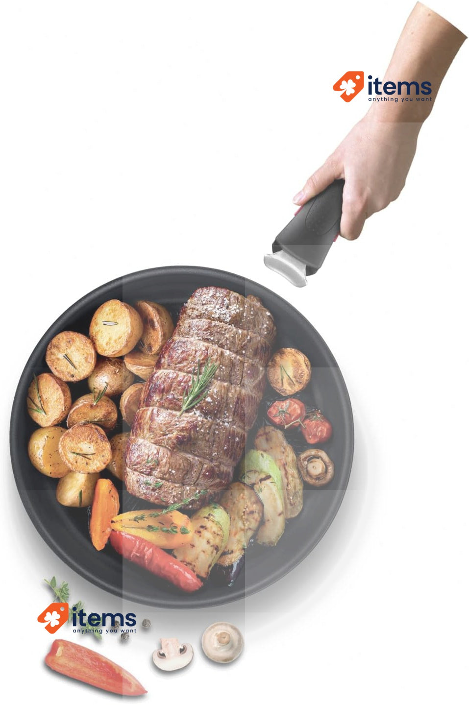 Tefal L9863102 Ingenio Removable Handle, Stainless Steel, Red
