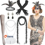 9 Pieces Womens 1920s Flapper Dress