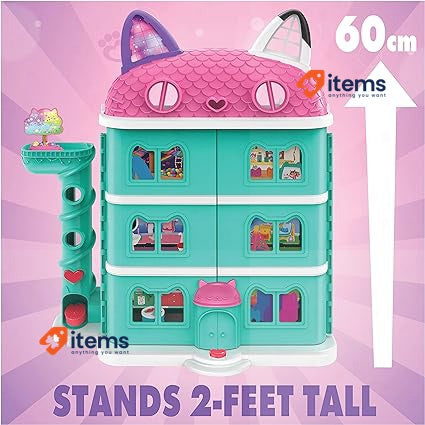 Gabby’s Dollhouse, Purrfect Dollhouse with 2 Toy Figures Kids’ Toys for Ages 3