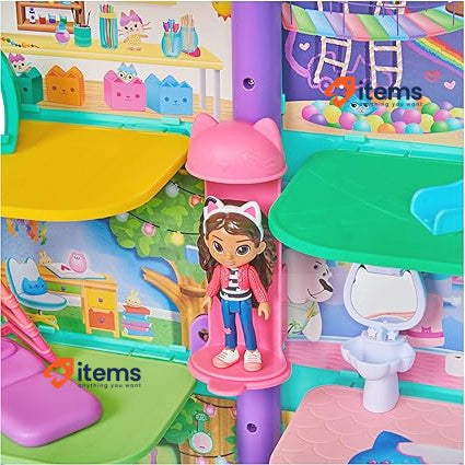 Gabby’s Dollhouse, Purrfect Dollhouse with 2 Toy Figures Kids’ Toys for Ages 3