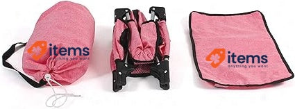 Bayer Chic 2000 653-57 Deluxe Travel Cot for Baby, Doll's Bed, Pink Jeans
