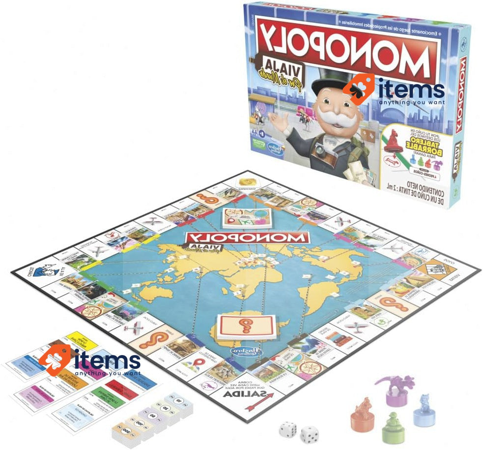 Hasbro JUEGOS Monopoly VIAJAR POR EL Mundo OS Modern Manufacture +8 AÑOS