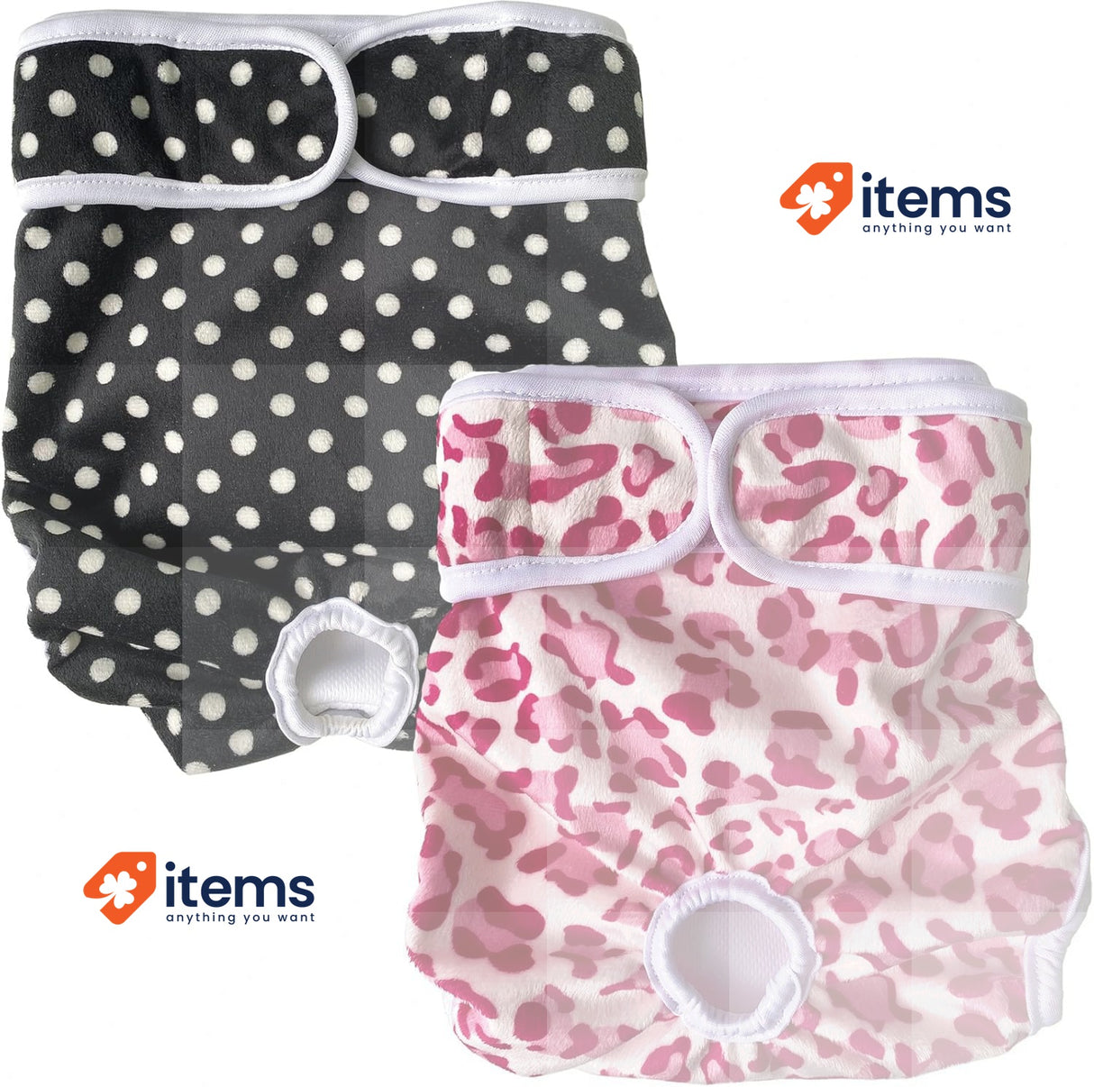 LeerKing Washable Female Dog Diapers, 2-Pack, Reusable, Highly Absorbent Size S
