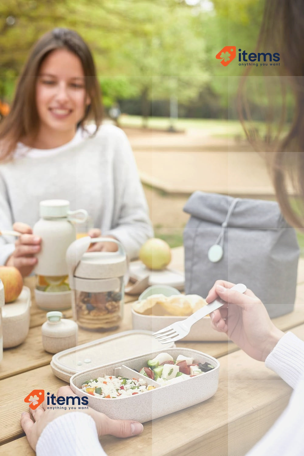 Lékué Lunch Box Organic Individual Practical Lightweight Leak-Proof Beige Color