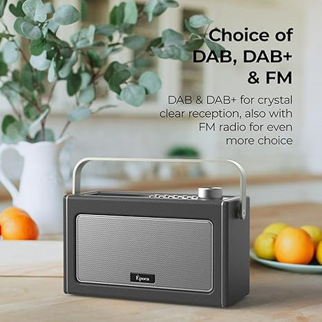 DAB Radio Portable, DAB/DAB Plus Radio Charcoal Grey