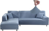 Jaotto Sofa Cover L Shape Stretch 1 Seater+2 Seater,Gray Blue