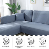 Jaotto Sofa Cover L Shape Stretch 1 Seater+2 Seater,Gray Blue