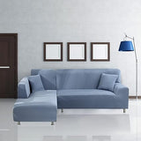 Jaotto Sofa Cover L Shape Stretch 1 Seater+2 Seater,Gray Blue