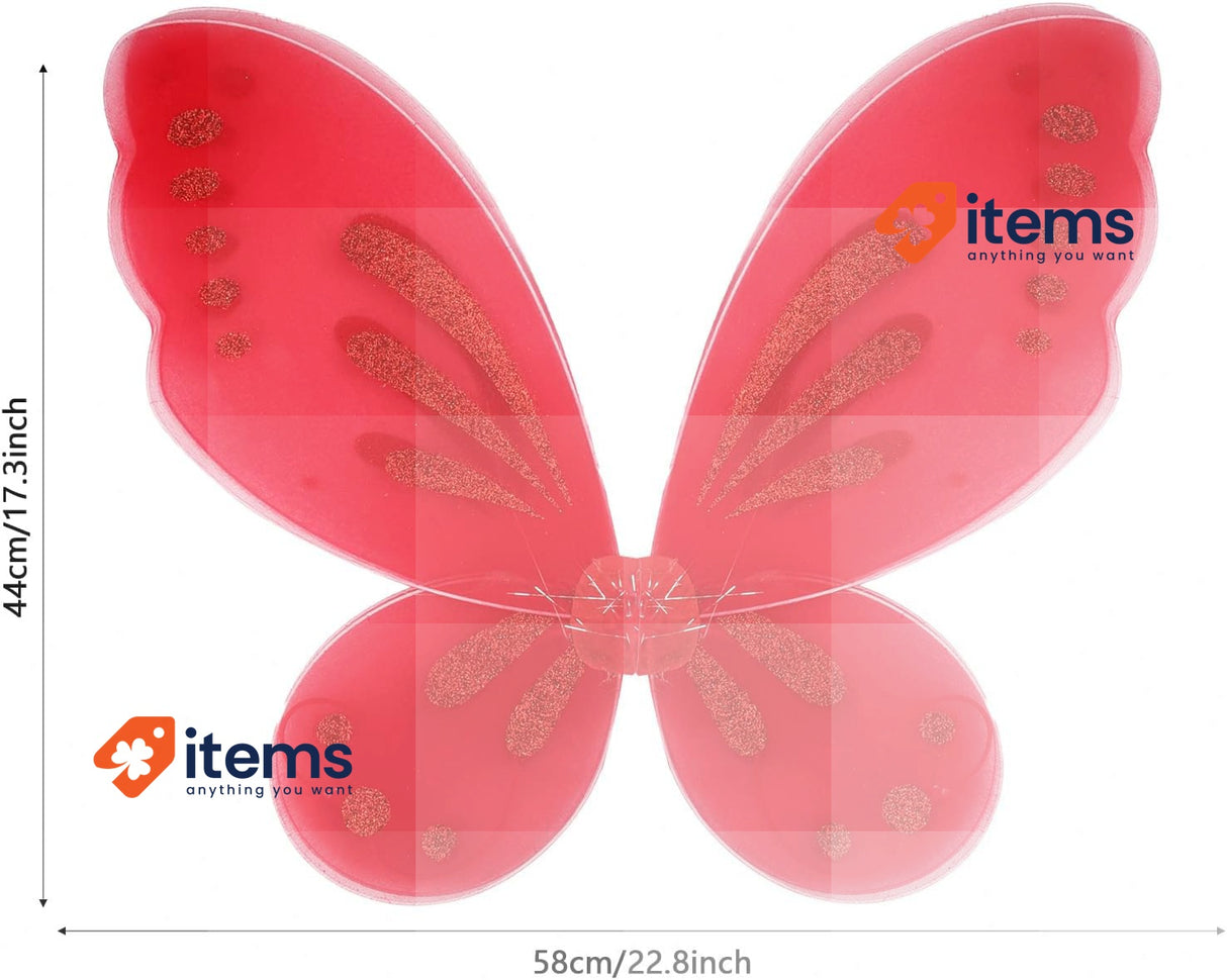 Nenjindz Butterfly Fairy Wings Dress Red Girl Adults Adult Glitter Angel Women