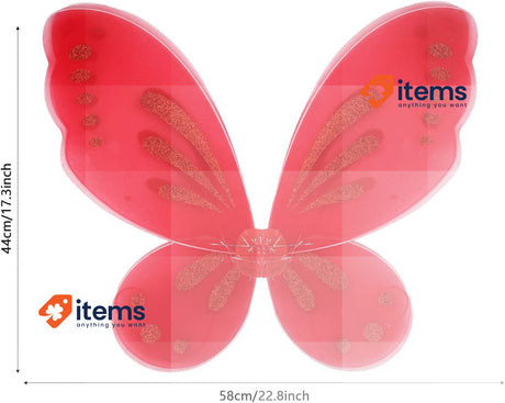 Nenjindz Butterfly Fairy Wings Dress Red Girl Adults Adult Glitter Angel Women