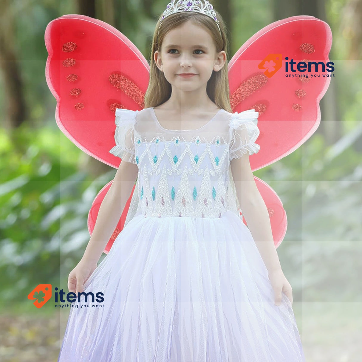 Nenjindz Butterfly Fairy Wings Dress Red Girl Adults Adult Glitter Angel Women