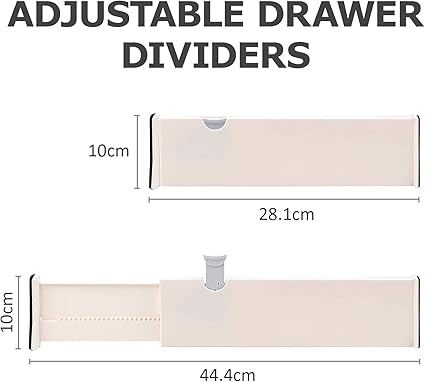 BillyBath Drawer Divider Organisers Set of 4 White