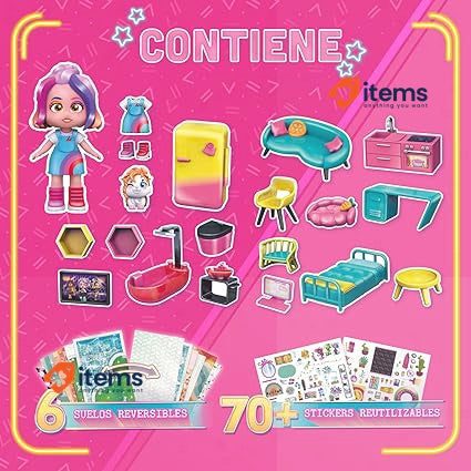 Luna’s Dream Villa Doll House with Accessories and Exclusive Doll and Pets Pink