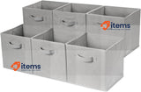 Amazon Basics Collapsible Fabric Storage Cube w/ Handles, 33 x 33 x 33 cm, Grey