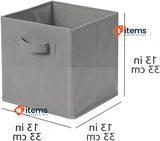 Amazon Basics Collapsible Fabric Storage Cube w/ Handles, 33 x 33 x 33 cm, Grey