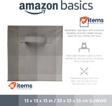 Amazon Basics Collapsible Fabric Storage Cube w/ Handles, 33 x 33 x 33 cm, Grey