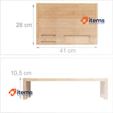 Relaxdays Bamboo Stand 3 Compartments Screen Riser Monitor Base 10,5x41x28cm