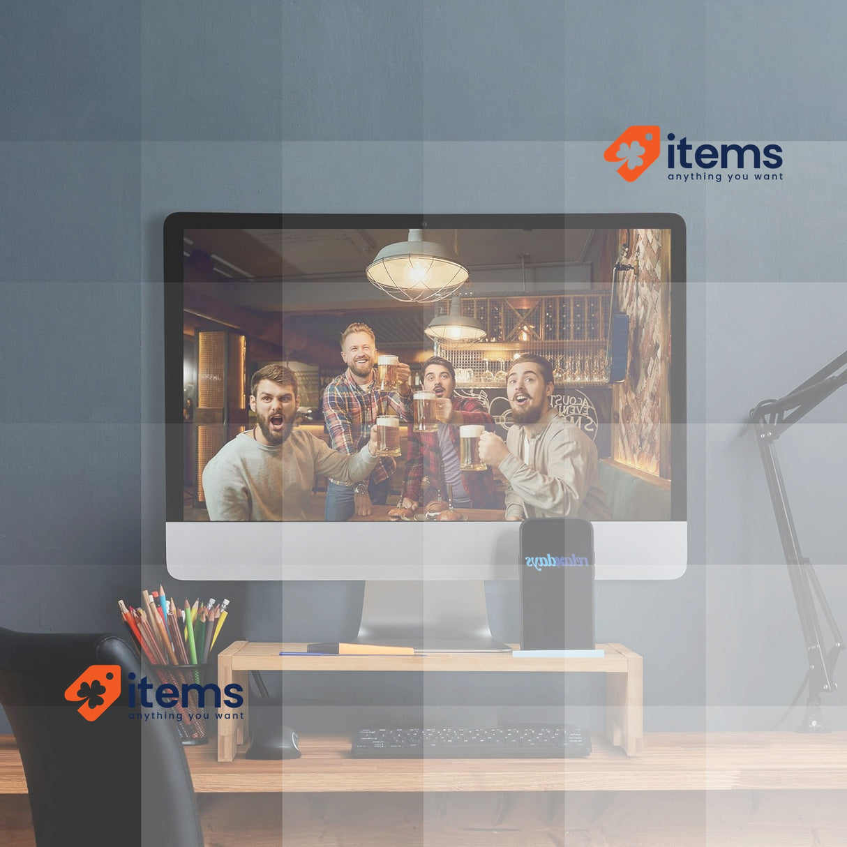 Relaxdays Bamboo Stand 3 Compartments Screen Riser Monitor Base 10,5x41x28cm