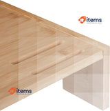 Relaxdays Bamboo Stand 3 Compartments Screen Riser Monitor Base 10,5x41x28cm