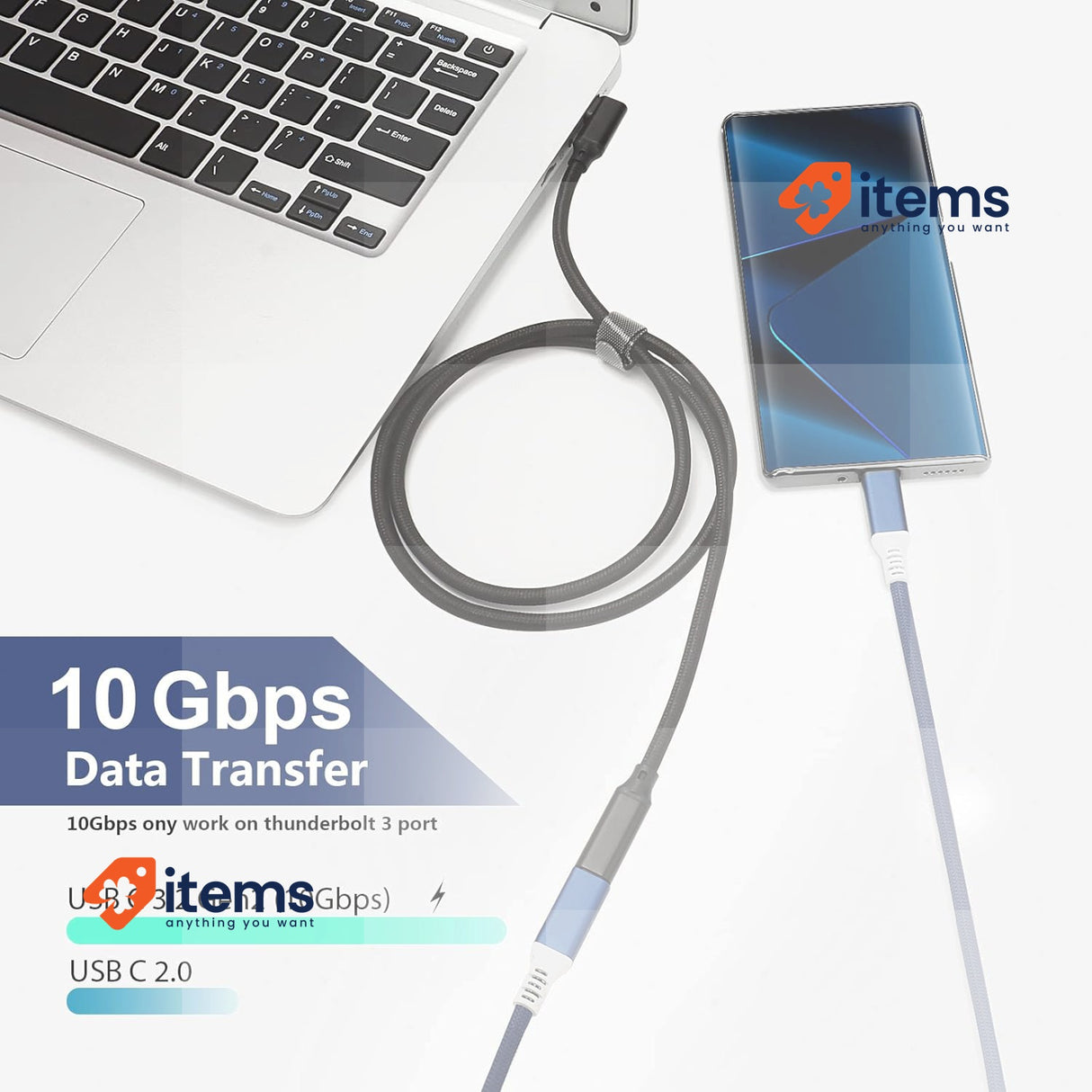 ManJiaHui USB C Extension Cable 3.2 Gen 2 Type C Male to Female