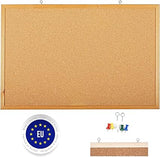 Raylu Paper® Natural Cork Board with Pine Wood Frame, (60 x 40 cm)