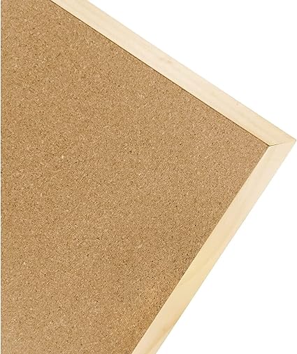 Raylu Paper® Natural Cork Board with Pine Wood Frame, (60 x 40 cm)