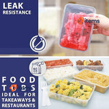 Sabco - 50pcs 1000ml Clear Plastic Microwave Containers With Lids BPA Free