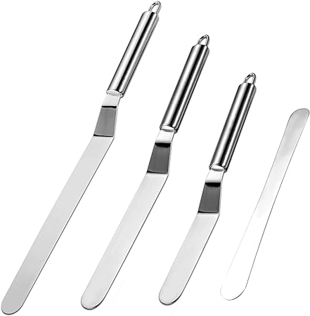 Vinabo Cucina Angled Glaze Stainless Steel Spatula for Icing 4-Piece