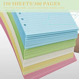 Skycase A6 Refill Paper, A6 Ring Binder Paper Line Paper 5 Foles Colours, line