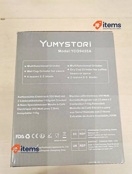 Yumystori Electric Coffee Grinder / Coffee Mill - 350W, Stainless Steel