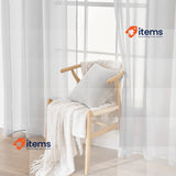 EMEMA Set of 2 Sheer Voile Curtains with Eyelets GREY 140 x 225 cm Transparent