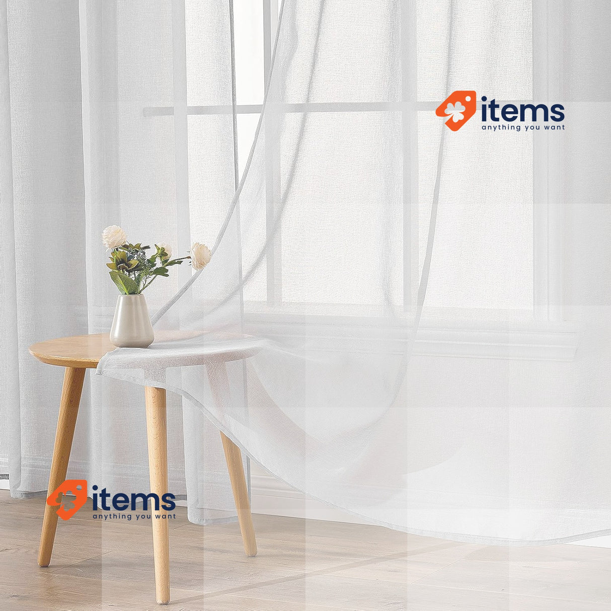 EMEMA Set of 2 Sheer Voile Curtains with Eyelets GREY 140 x 225 cm Transparent