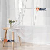 EMEMA Set of 2 Sheer Voile Curtains with Eyelets GREY 140 x 225 cm Transparent