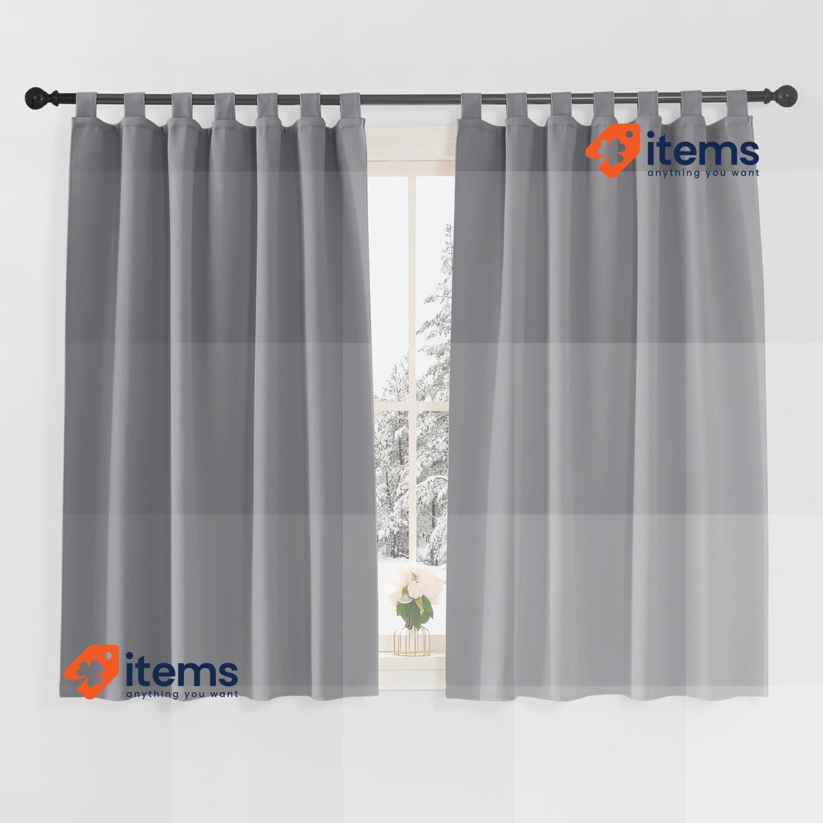 PONY DANCE Kitchen Curtains Short Tab-Top Curtain Set of 2 – H 145 x W 140 cm