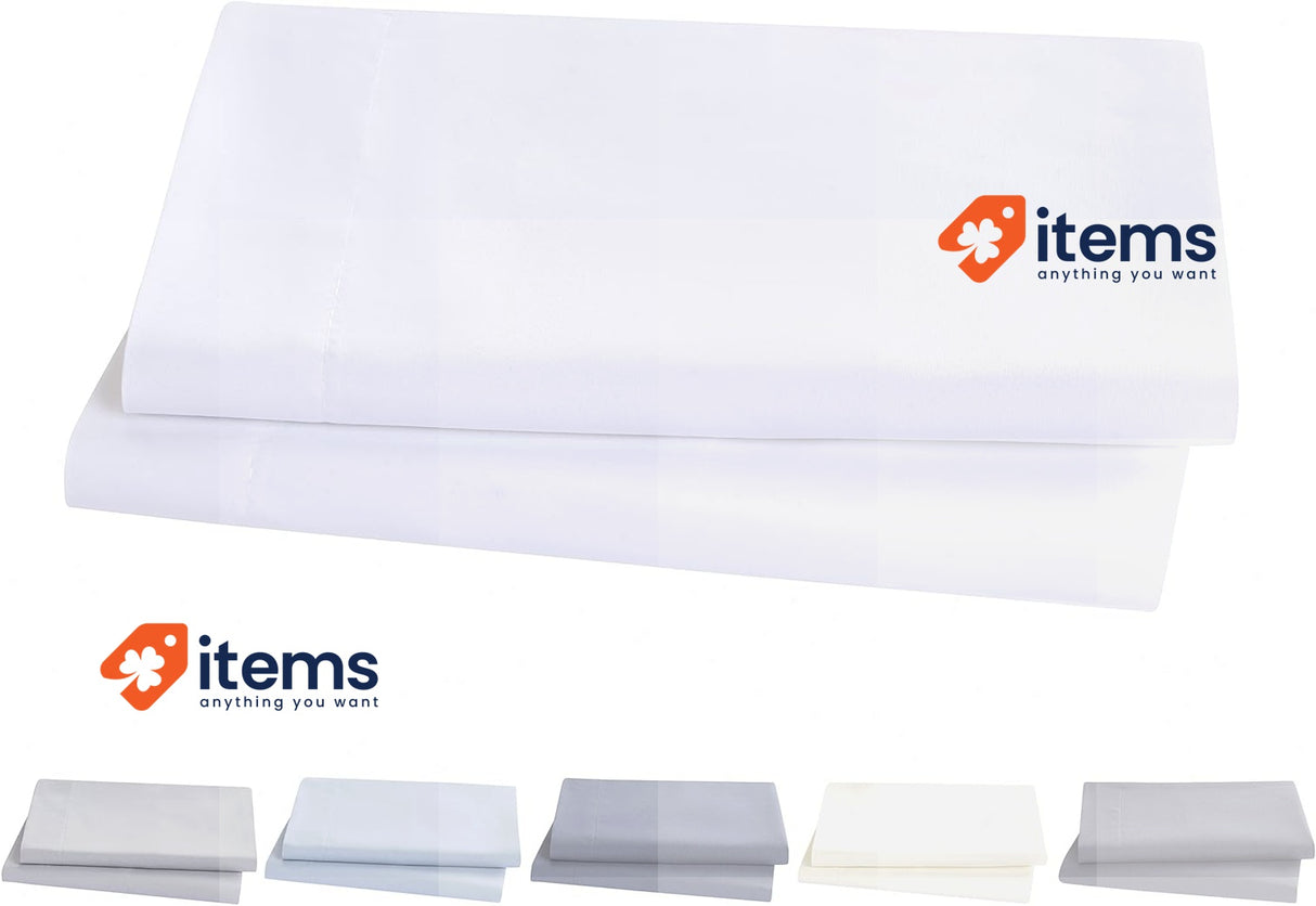 Todocama 2 x Super Soft Hypoallergenic White Cushion Covers 70x40cm