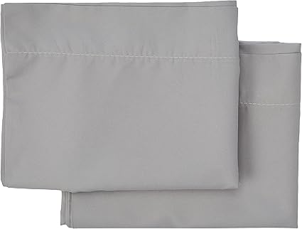 Todocama Pair of Pillow Cases Extra Soft Hypoallergenic Light Grey 120x40cm