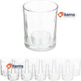 Relaxdays Tealight Holders Set of 12 Glass Candle Jars Votive 8.5 x 7 cm Clear