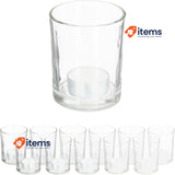 Relaxdays Tealight Holders Set of 12 Glass Candle Jars Votive 8.5 x 7 cm Clear
