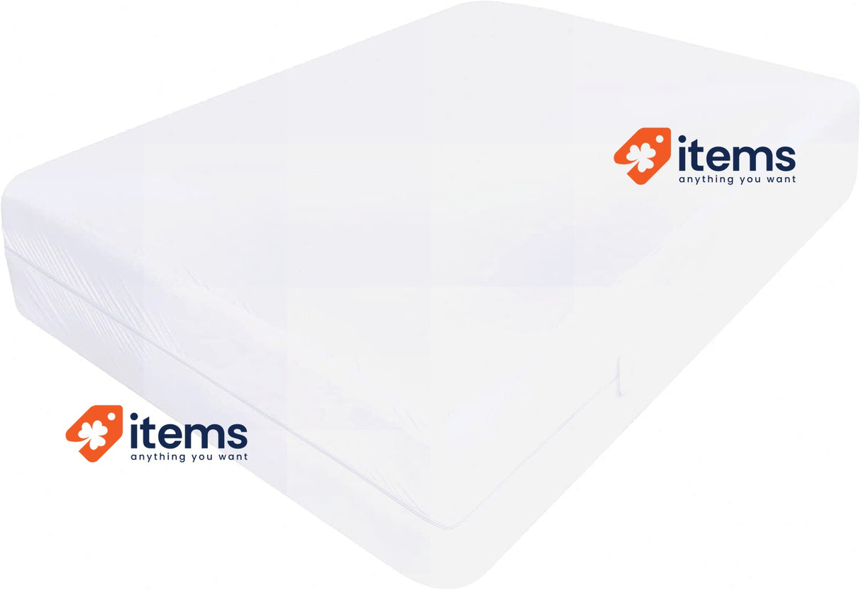 Utopia Bedding Waterproof Mattress Cover 140 x 200 x 30 cm with Zip White Double