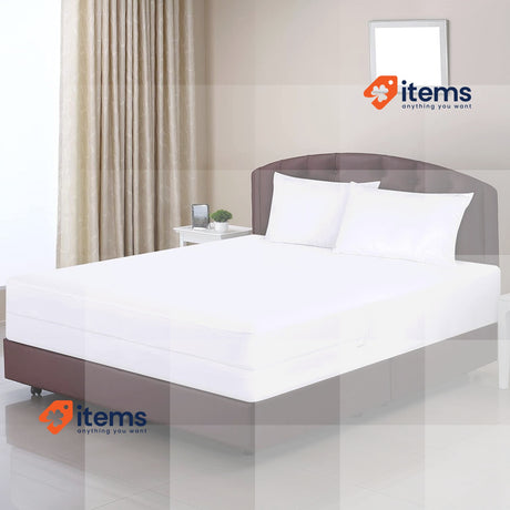 Utopia Bedding Waterproof Mattress Cover 140 x 200 x 30 cm with Zip White Double