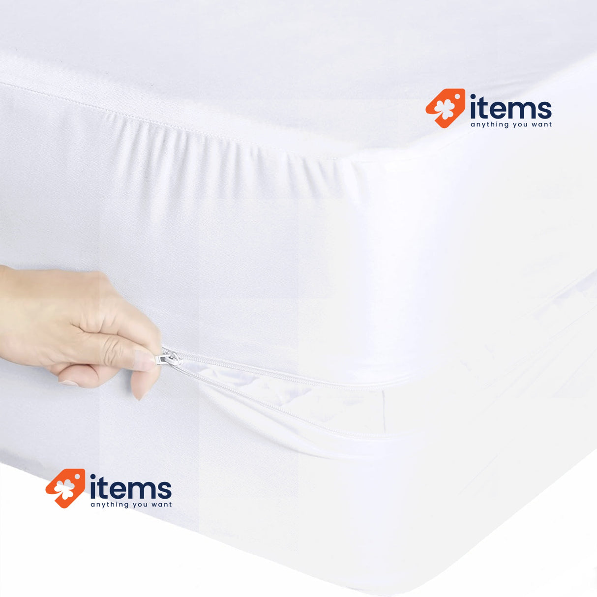 Utopia Bedding Waterproof Mattress Cover 140 x 200 x 30 cm with Zip White Double